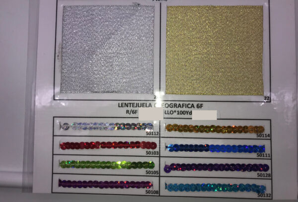 CINTA LUREX Y LENTEJUELA OLEOGRAFICA