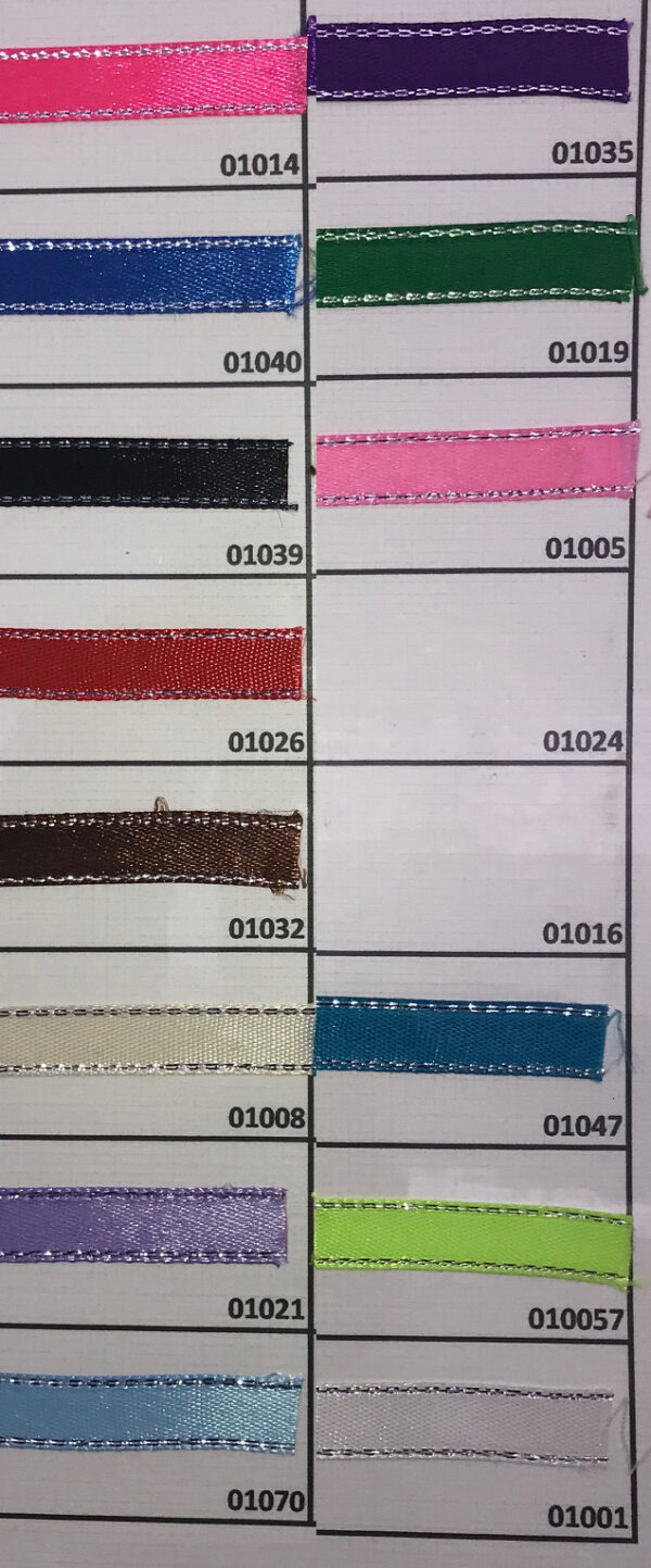 21 CR-N 2 CINTA RASO LUREX PLATA CINTA DOUBLE FACE LUREX PLATEADO 3/8 10MM ROLLO 50 YDS