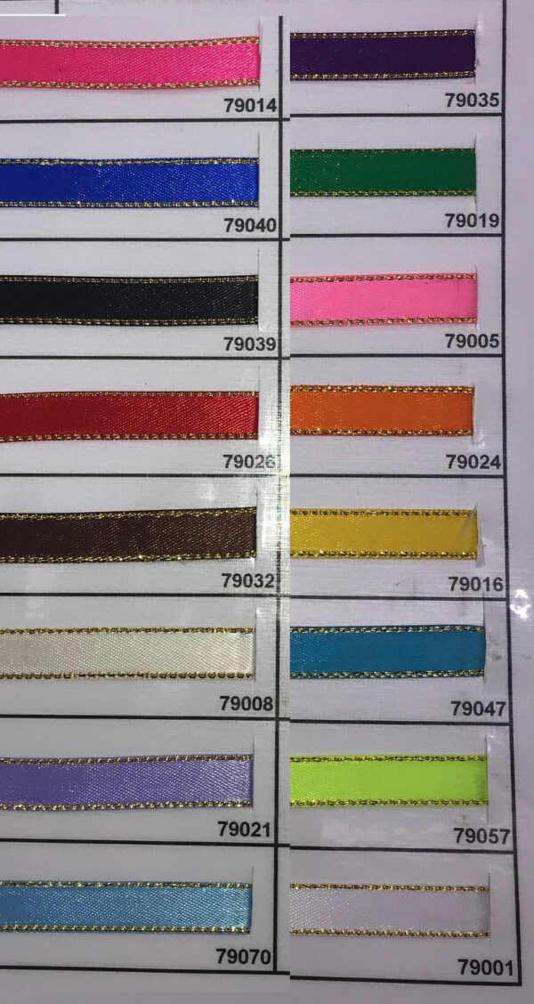 22 L1-05 CINTA RASO DOBLE CARA LUREX DORADO CR-N 2 CINTA DOUBLE FACE LUREX DORADO 3/8 10MM ROLLO 50 YDS