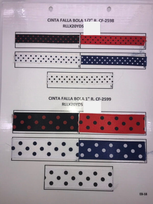 CINTA FALLA BOLITA 1/2 y 1"