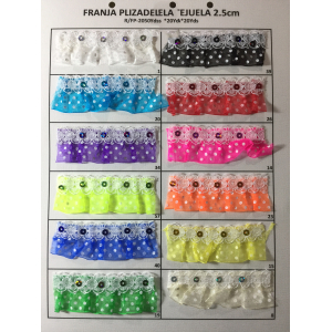 FRANJA PLIZADA LENTEJUELA 2.5CM 20 YDS / FP-2050