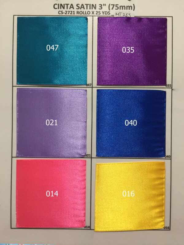 CINTA SATIN 3 PULGADAS 75MM ROLLO 25YDS