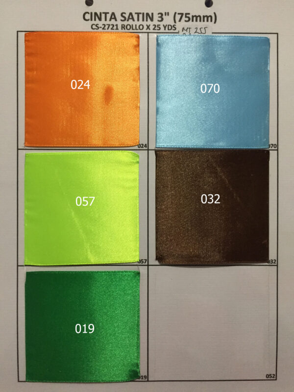 CINTA SATIN 3 PULGADAS 75MM ROLLO 25YDS